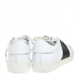 Pre Owned Valentino White/Mountain View Leather Open Sneakers Size 44