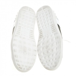 Pre Owned Valentino White/Mountain View Leather Open Sneakers Size 44