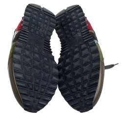 مملوكة مسبقًا Valentino Multicolor Leather And Suede Rockstud Sneakers Size 44