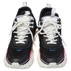 مملوكة مسبقًا Valentino Multicolor Leather And Net Lace Up Sneakers Size 40