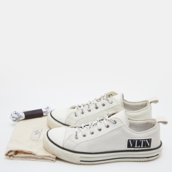 Pre Owned Valentino White Mesh and Rubber Low Top Giggies Sneakers Size 41