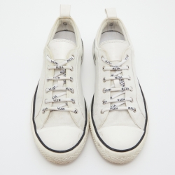 Pre Owned Valentino White Mesh and Rubber Low Top Giggies Sneakers Size 41