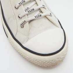 Pre Owned Valentino White Mesh and Rubber Low Top Giggies Sneakers Size 41