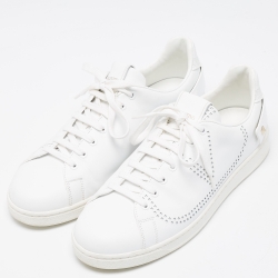 Pre Owned Valentino White Leather Backnet Sneakers Size 42