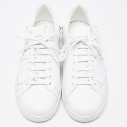 Pre Owned Valentino White Leather Backnet Sneakers Size 42