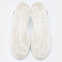 Pre Owned Valentino White Leather Backnet Sneakers Size 42