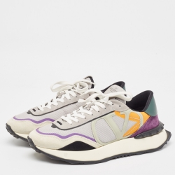 Pre Owned Valentino Multicolor Suede and Mesh Low Top Sneakers Size 44