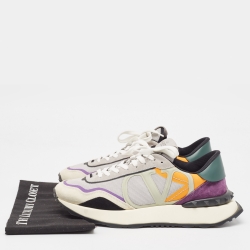 Pre Owned Valentino Multicolor Suede and Mesh Low Top Sneakers Size 44