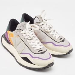 Pre Owned Valentino Multicolor Suede and Mesh Low Top Sneakers Size 44