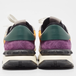 Pre Owned Valentino Multicolor Suede and Mesh Low Top Sneakers Size 44