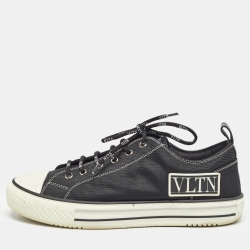 Pre Owned Valentino Black Mesh Giggies Sneakers Size 42.5