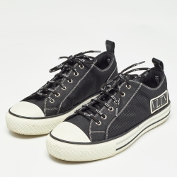 Pre Owned Valentino Black Mesh Giggies Sneakers Size 42.5