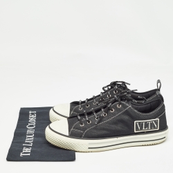 Pre Owned Valentino Black Mesh Giggies Sneakers Size 42.5
