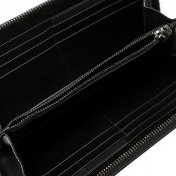 Valentino Black Camouflage Leather Noir Zip Around Wallet