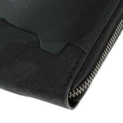 Valentino Black Camouflage Leather Noir Zip Around Wallet