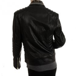 Versace for H and M Black Leather Jacket