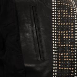 Versace for H and M Black Leather Jacket