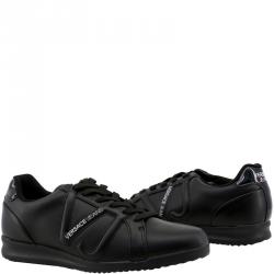 Pre Owned Versace Jeans Black Synthetic Faux Leather Lace Up Sneakers Size 44