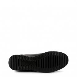 Pre Owned Versace Jeans Black Synthetic Faux Leather Lace Up Sneakers Size 44