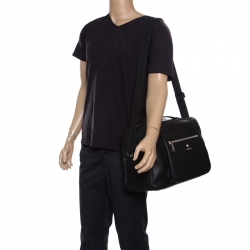 Versace Black Leather Duffle Bag