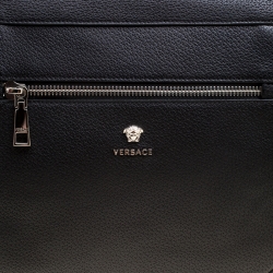 Versace Black Leather Duffle Bag