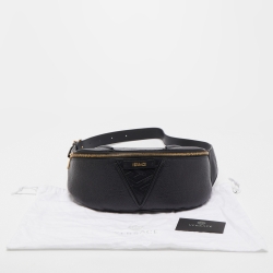 Versace Black Leather V Greca Signature Belt Bag 