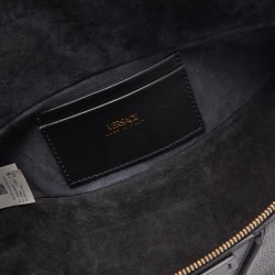 Versace Black Leather V Greca Signature Belt Bag 