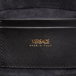 Versace Black Leather V Greca Signature Belt Bag 