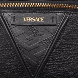 Versace Black Leather V Greca Signature Belt Bag 