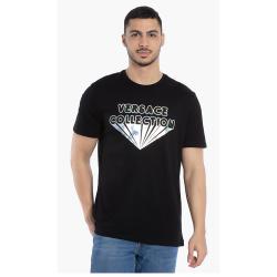 Versace Black Logo Graphic Print T-Shirt L