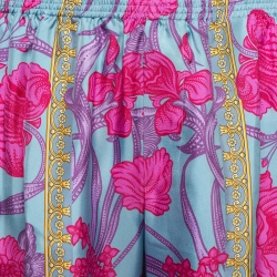 Pre Owned Versace Multicolor Printed Silk Shorts M