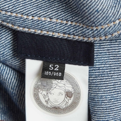 Versace Blue Printed Denim Jacket XL