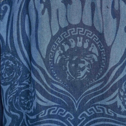 Versace Blue Printed Denim Jacket XL