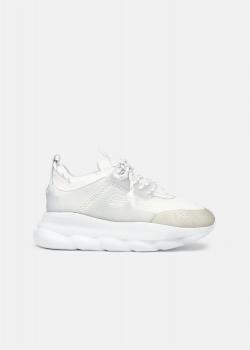 Versace White Chain Reaction Sneakers Size EU 40.5