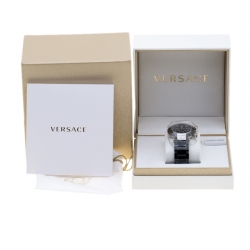 Pre Owned Versace Black Stainless Steel Ceramic Reve 95C Women's Wristwatch 40 mm