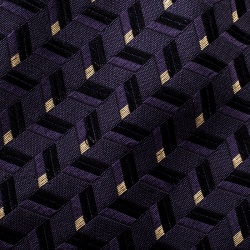 Pre Owned Gianni Versace Vintage Purple Patterned Silk Jacquard Traditional Tie