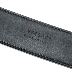 Versace Black Leather Medusa Buckle Belt 90CM