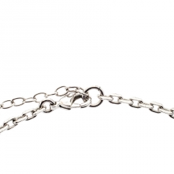 Versace Medusa Silver Tone Tag Pendant Necklace