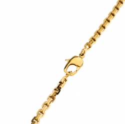 Versace Black Enamel Double Tag Gold Tone Chain Link Long Necklace