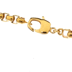 Versace Medusa Gold Tone Chain Link Medallion Pendant Necklace