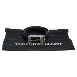 Pre Owned Versace Black Leather Belt 115CM