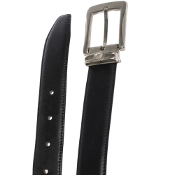 Pre Owned Versace Black Leather Belt 115CM
