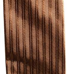 Pre Owned Versace Brown Medusa & Floral Motif Stripe Silk Tie