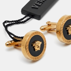 Versace Medusa Resin Gold Tone Cufflinks