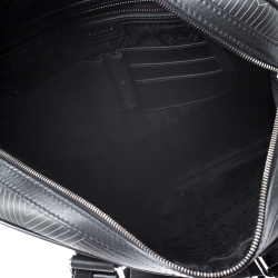 Versace Black Leather Medusa Vertical Briefcase Tote