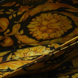Versace Black Leather Medusa Head Wristlet Clutch
