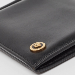 Versace Black Leather Medusa Money Clip Wallet