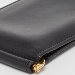 Versace Black Leather Medusa Money Clip Wallet