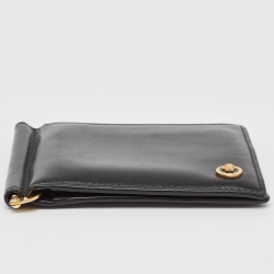 Versace Black Leather Medusa Money Clip Wallet