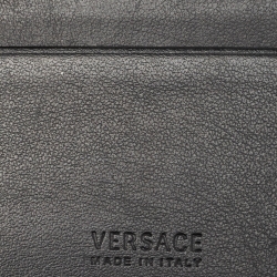 Versace Black Leather Medusa Money Clip Wallet